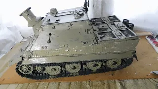 Штурмтигр Sturmtiger из пластилина нанесение циммерита и покраска