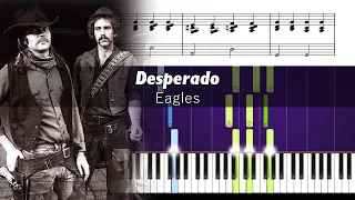 Eagles - Desperado - ACCURATE Piano Tutorial + SHEETS