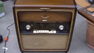 Grundig 7000 consolette radio repair restoration Resurrection reparations restringing dial cord