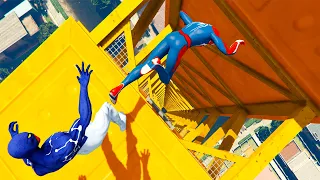 GTA V - Best Extreme Ragdolls And Fails V.11 (Giant Ladder - Cosmic Spider-man VS Spider-man)