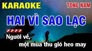 Karaoke Hai Vì Sao Lạc Tone Nam Nhạc Sống | Nguyễn Linh