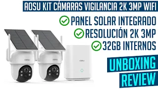 aosu SolarCam D1 Classic Kit cámaras Vigilancia con BASE WIFI PANEL SOLAR 32GB INTERNOS