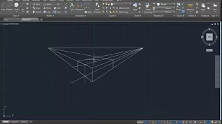 2 Point Perspective - Autocad 2018 - Parallel Perspective - IED