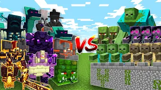 OP BOSSES vs Massive ZOMBIE CASTLE - Minecraft Mob Battle