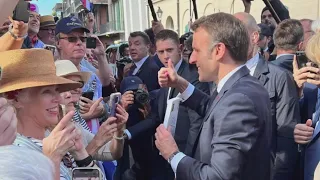 Macron greets crowds in New Orleans