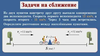 Математика. Типы задач на движение. Задачи на сближение. Скорость сближения