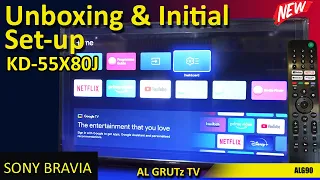 Sony Google TV KD-55X80J  unboxing and initial set-up..