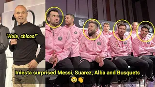 Messi, Suarez, Alba and Busquets' reaction as Vissel Kobe surprises them with Iniesta's presence 🥹👏