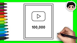 How To Draw Silver Play Button - Easy Step By Step Tutorial