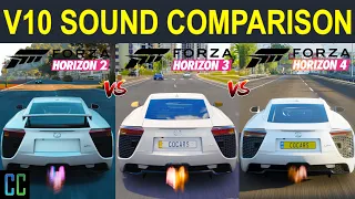 EVERY V10 Engine Sound Forza Horizon 2 vs. Forza Horizon 3 vs. Forza Horizon 4 l Best Sounding Cars?