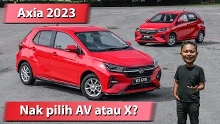 Perodua Axia 2023 - Perbandingan antara varian AV dan X