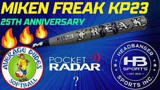 HITTING WITH THE 25TH ANNIVERSARY MIKEN FREAK KP23 - AVERAGE DUDES SOFTBALL SLOWPITCH BAT REVIEW