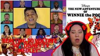 REACTING TO VOCTAVE - 90'S DISNEY TV MEDLEY (THE NOSTAGIA WAS REAL!!)