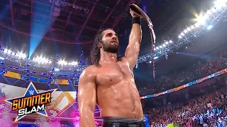 Seth Rollins celebrates after SummerSlam: SummerSlam Exclusive: Aug. 11, 2019