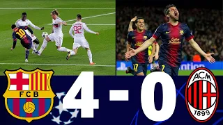 FC Barcelona vs AC Milan 4-0 UCL 2012/ 2013 ) With Arabic Commentary.)