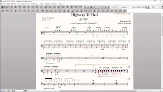 Drum Score - AC/DC - Highway To Hell (preview)