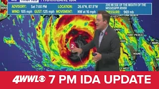 7 PM: Hurricane Ida should be a dangerous category-4 at landfall