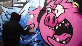 ORUS paints the MOLOTOW STORE TRAIN BARCELONA