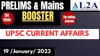 The Hindu Current Affairs | 19 January 2023 | Prelims Booster News Discussion | Prelims 2023 | L2A