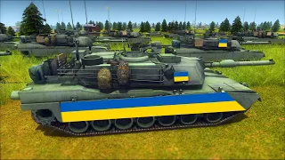 UKRAINE M1 ABRAMS TANKS in ACTION - RUSSIAN DEFENSIVE LINE (MenOfWar2 Editor Battle)