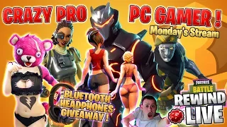 CrAzY PRO PC GAMER ツ HEADPHONES Giveaway 💰 New SHOP ► Fortnite Battle Royale 🔴 Live RW