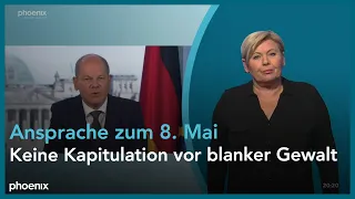 Ansprache von Kanzler Scholz mit Gebärdensprache