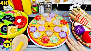 Making Shrimp Pizza and Mediterranean Salad with kitchen toys | Nhat Ky TiTi #264