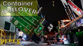 No Space, No Problem! Container Rollover Uprighted in Midair