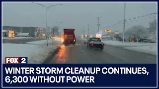 Winter storm cleanup continues, 6,300 without power