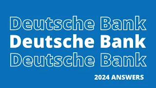 2024 Deutsche Bank Online Assessments / Video Interview Tutorials