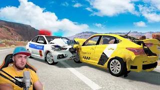 ПОЛИЦЕЙСКАЯ ПОГОНЯ ЗА ТАКСИСТОМ в BEAMNG DRIVE