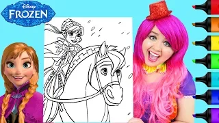 Coloring Anna Frozen Royal Horse Crayola Coloring Page Prismacolor Markers | KiMMi THE CLOWN