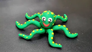 Octopus Clay Modelling Octopus Clay Art  Clay Toys Making For Kids How to make Octopus polymer clay