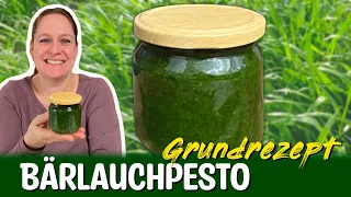 Bärlauchpesto Grundrezept, haltbar für's ganze Jahr. Gute Basis für weitere Bärlauch Rezepte! 😋 🥬