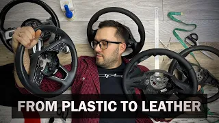 How cover plastic steering wheel into GENUINE LEATHER. process in leather workshop Chevrolet Malibu.