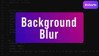 blur your background with this one css property | #shorts