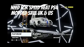 NFS Heat PS4/5 Modded Save Europe & US!