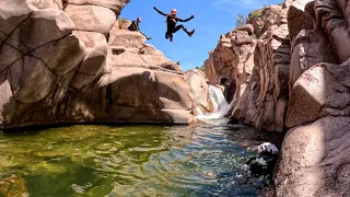 Who needs a rope?  Jumping the Salome Jug - Arizona Canyoneering