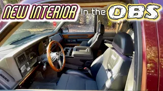 Amazing new bucket seats and center console going into the 1993 OBS Chevy Mark 3 truck