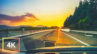 4K _ Relaxing Sunset Drive in NORWAY I  Moss to Kristiansand, Ambient sounds _ ASMR
