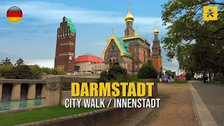 Darmstadt, Germany 🇩🇪 | Free Walking Tour | August 2023 | 4K 60fps Live Sound