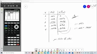 Mean and Standard Deviation of Probability Distribution on TI-84