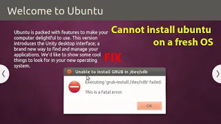 UBUNTU FIX: Executing 'grub-install /dev/sda' failed. This is a fatal error