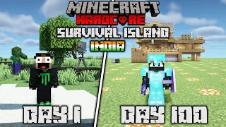 😱I Survived 100 Days On a Survival Island in Minecraft Hardcore..(Hindi)