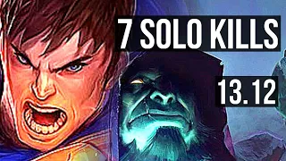 GAREN vs YORICK (TOP) | 7 solo kills, 1.9M mastery, 14/2/2, Legendary | TR Grandmaster | 13.12