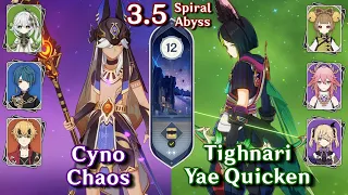 Spiral Abyss 3.5 - C0 Cyno Chaos & C0 Tighnari Yae Spread | Floor 12 - 9 Stars | Genshin Impact