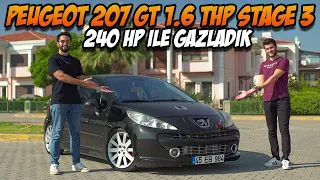 Peugeot 207 GT Stage 3 240 HP ile Gazladık / 1.6 THP External Wastegate Sesi / Test Ettik