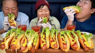 It's so big!! 🌭 Homemade New York Corn Dog - Mukbang eating show