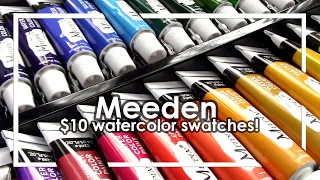 Swatch with me-Meeden 24 premium water color paints- $10 watercolors!