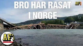 Bro har rasat i Norge – lastbil och personbil i vattnet